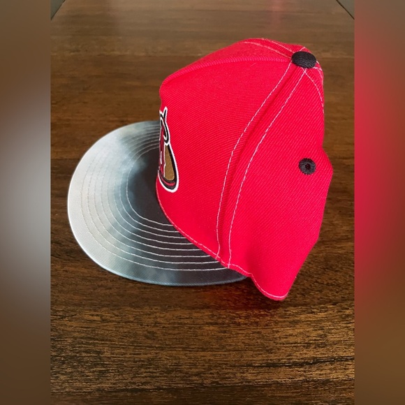 Anaheim Ducks x Angels Snapback Hat Cap Red Gray Gradient Brim SGA MLB NHL - Picture 3 of 6